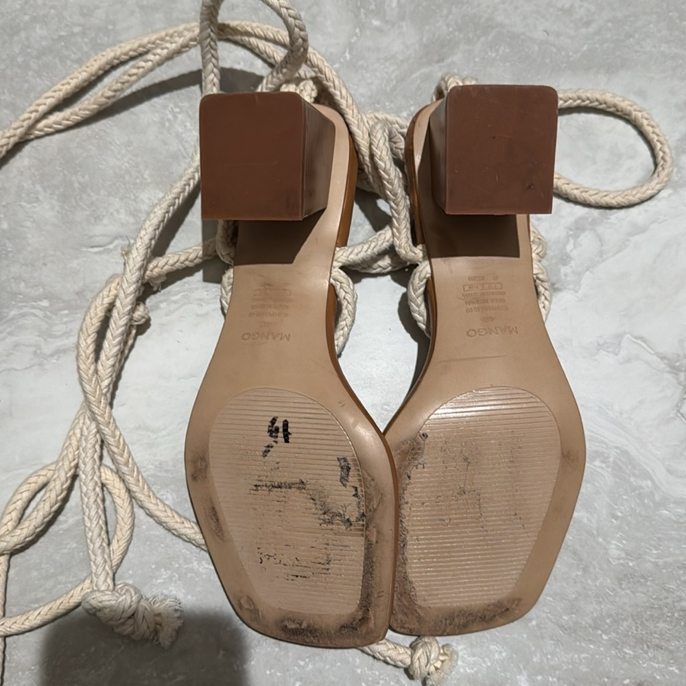 MANGO Rope Tie Heeled Sandals - Picture 2 of 4
